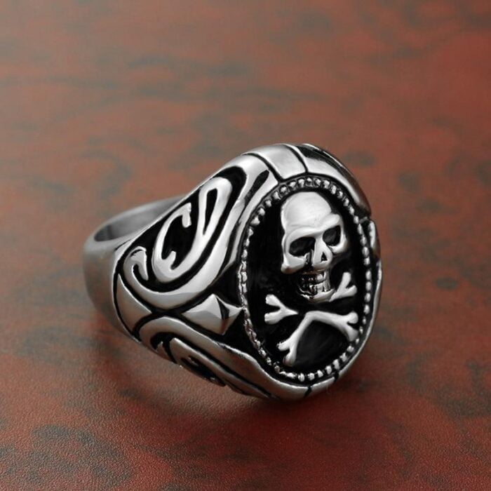 Piraten-schädel-ring (stahl)