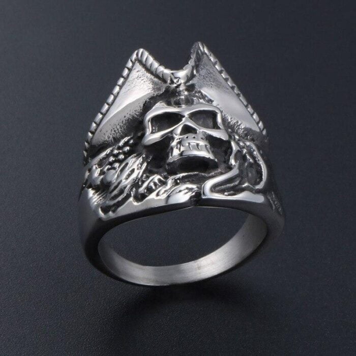 Piraten Totenkopf Ring (stahl)