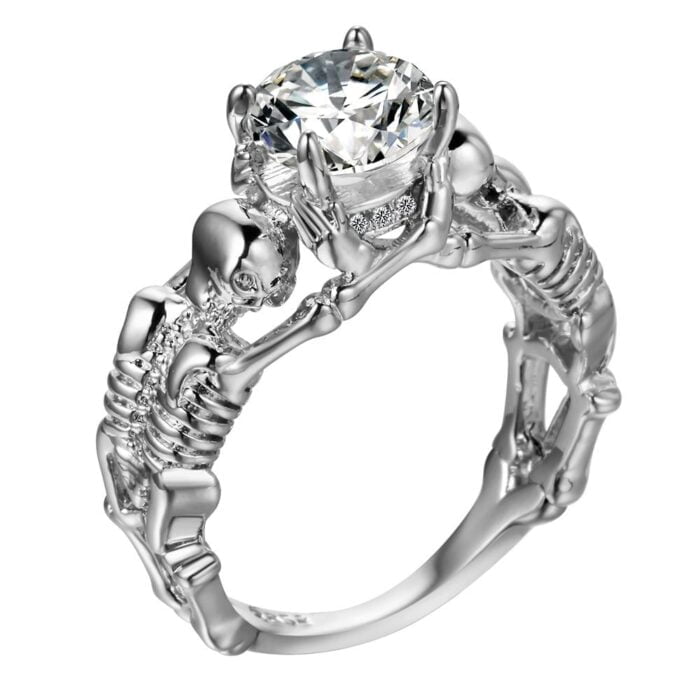 Diamant-skelett-ring (stahl)