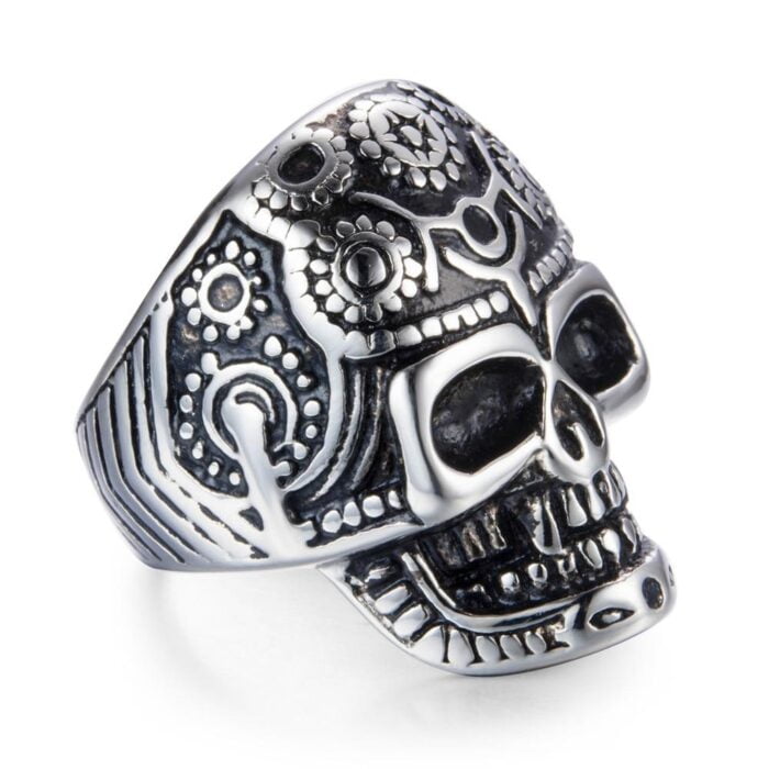 Mexikanischer Totenkopf-ring Für Frauen (edelstahl)