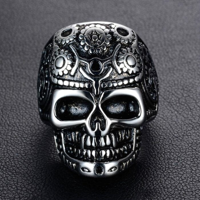 Mexikanischer Totenkopf-ring Für Frauen (edelstahl)
